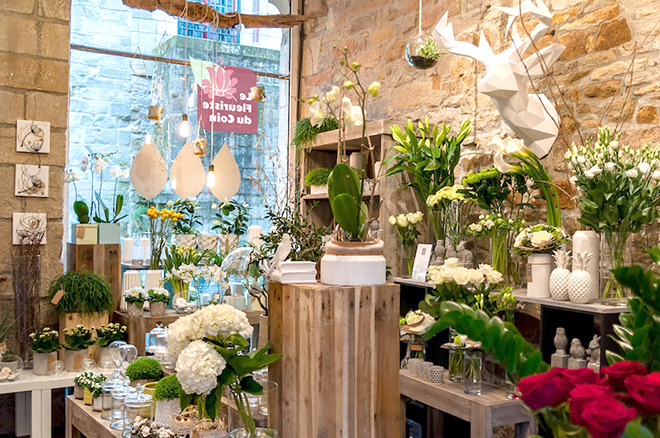 Intérieur de la boutique du Fleuriste du Coin