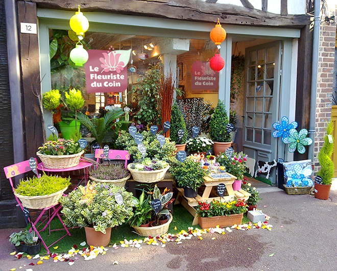 Devanture de la boutique du Fleuriste du Coin